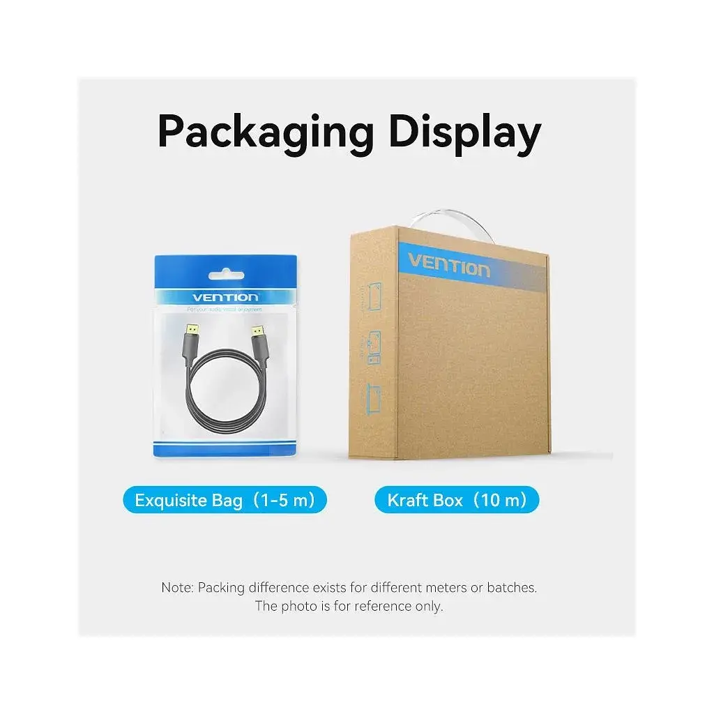 Кабель мультимедійний DisplayPort M to DisplayPort M 1.0m 4K60Hz black Vention (HAKBF) - фото 9