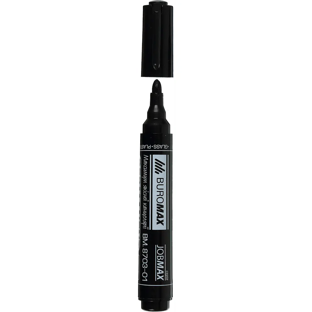 Маркер Buromax Jobmax водостійкий чорний (BM.8703-01) - фото 2