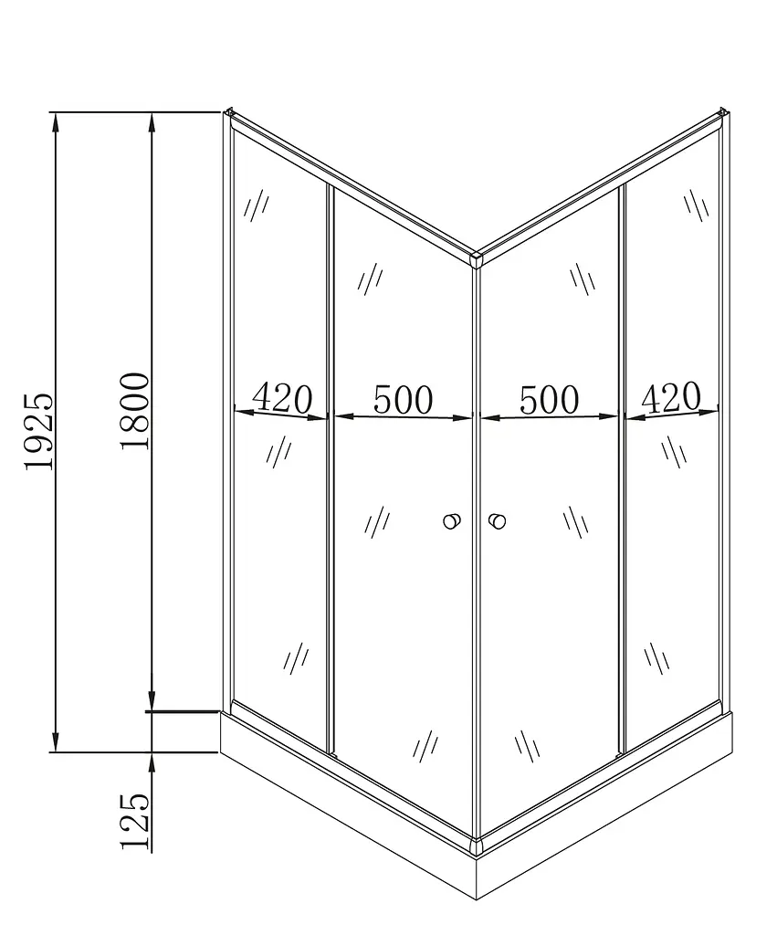 Душова кабіна з низьким піддоном Mixxus Cubic SCT01-100x100x195-FB хром матове скло 4 мм MI6904, Універсальна, матовий, хром - фото 4