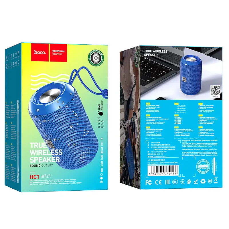 Портативная акустика Hoco Trendy sound sports wireless speaker IPX5 HC1 черная - фото 8