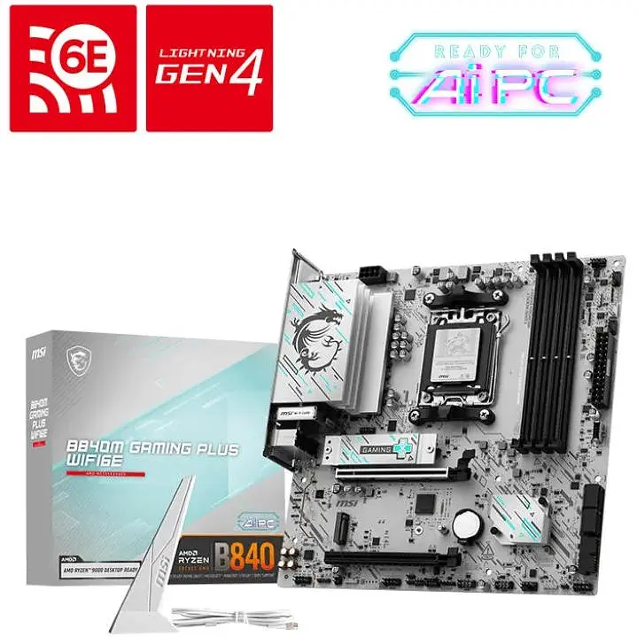 Материнская плата MSI B840M Gaming PLUS WIFI6E sAM5 B840 4xDDR5 M.2 HDMI WiFi BT mATX - фото 7
