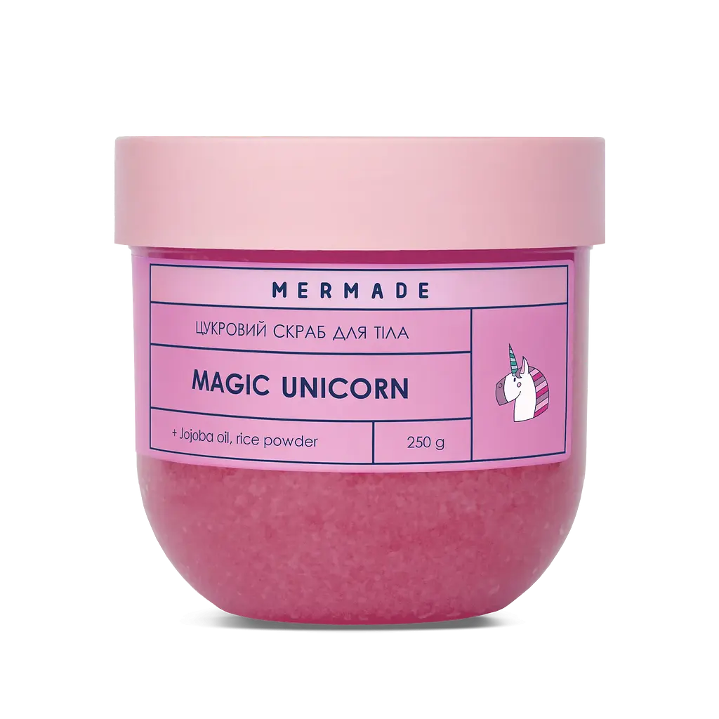Подарочный набор Mermade Magic Unicorn Party: пенка для душа 150 мл + сахарный скраб для тела rn 250 г + увлажняющий бальзам для губ 10 г + слаймовый гель для 200 г - фото 6