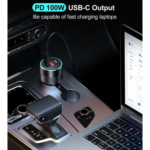 Автомобильное зарядное устройство для Choetech С0054 2xUSB-C+USB-A, 130 Вт, 5A, QC3.0/PD/PPS - фото 6
