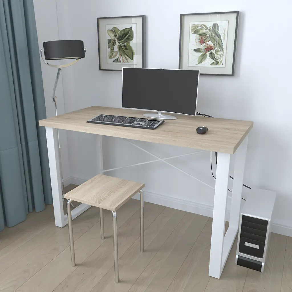 Письменный стол Ferrum-decor Драйв 750x1000x700 Белый металл ДСП Дуб Сонома 32 мм (FRD-103376) - фото 2