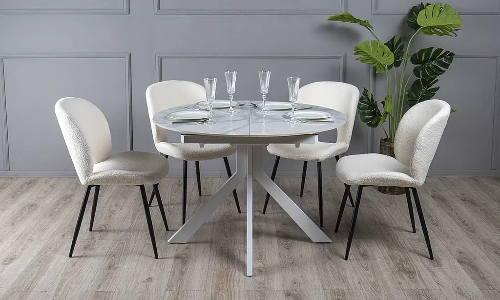 Стол обеденный Prestol Асти раскладной 110/150x110x76 см белый - фото 6