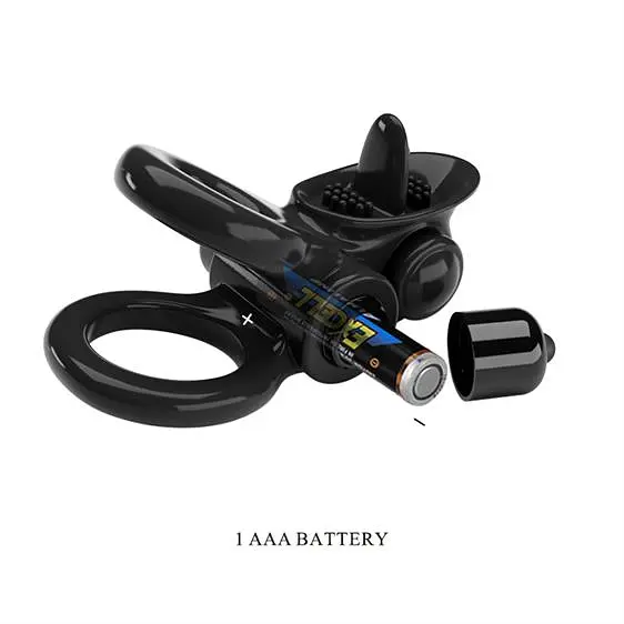 Ерекційне віброкільце Pretty Love Vibrating Passionate Cock Ring Black - фото 2