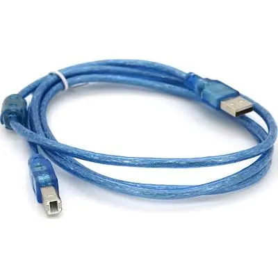 Кабель для принтера USB 2.0 AM/BM 1.5m 2x ferrite transparent Voltronic (YT-AM/BM-1.5T) - фото 2