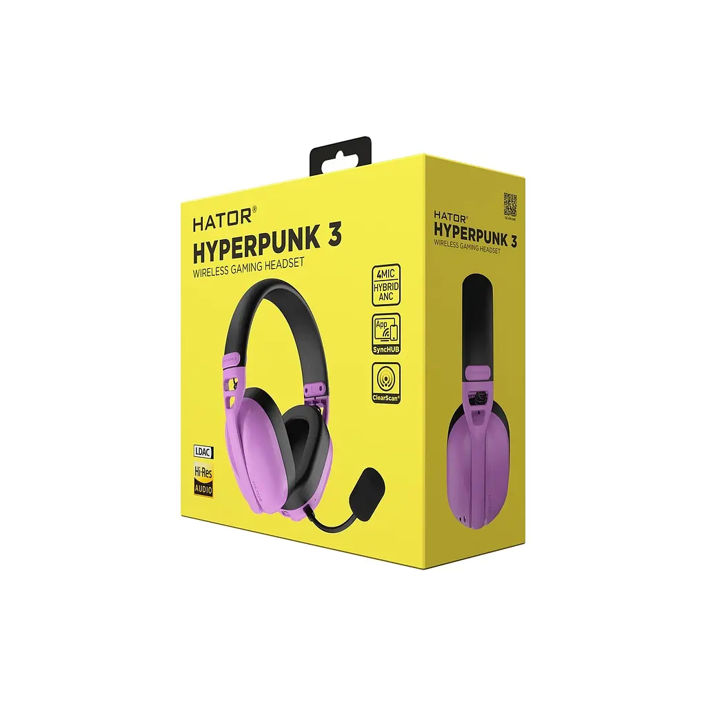 Навушники Hator Hyperpunk 3 Wireless Hi-Res SyncHUB connection Cyber Violet (ESH19) - фото 8