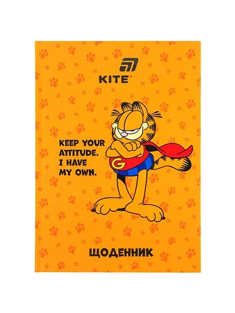 Щоденник шк. А5 "Kite" №GF26-262 Garfield тв.обкл.