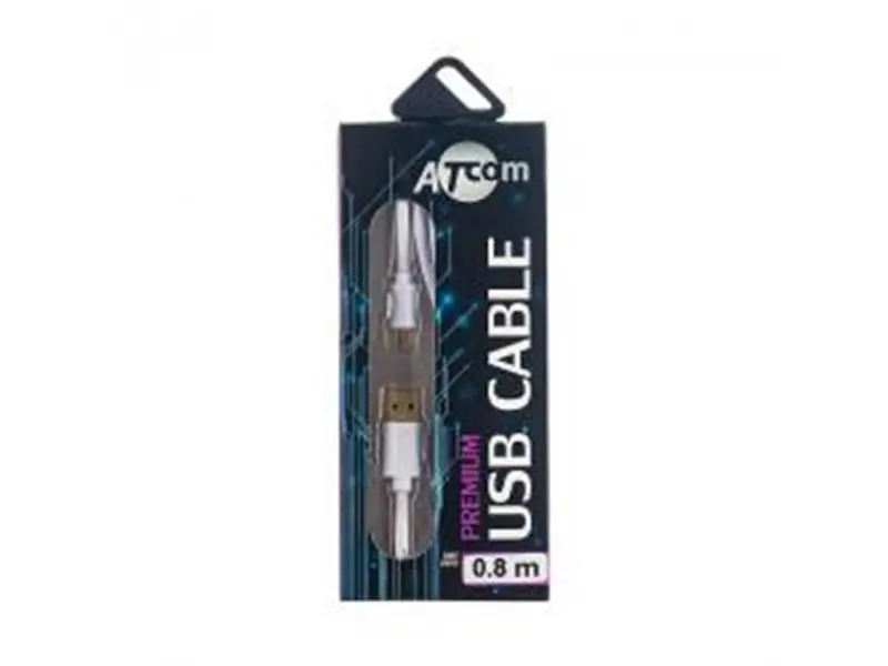 Кабель ATCOM (16123) USB 2.0 AM/microUSB, 0.8м, білий