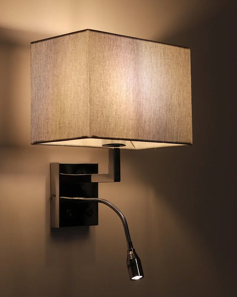 Бра, настенный светильник Nowodvorski 11793 Hotel Mood E27+LED 2x10W+2.2W 4000K IP20 серый - фото 3