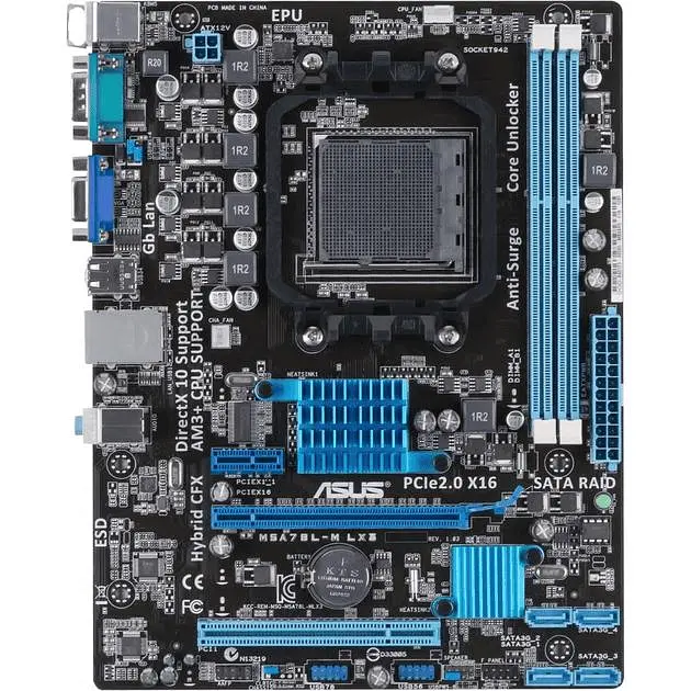 Материнська плата ASUS M5A78L-M LX3 (M5A78L-M LX3) (Socket AM3+, AMD 760G, Micro-ATX) Б/в - фото 3