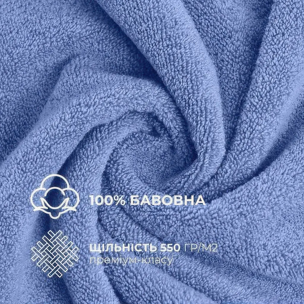 Набір рушників махрових Ideia натуральна бавовна 30х30 см (8-35874_синій) - фото 2