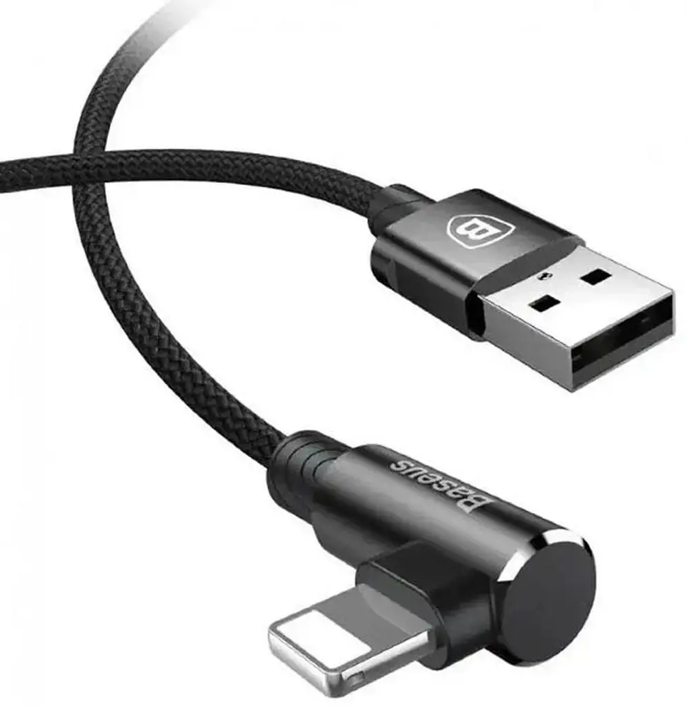 Кабель Baseus MVP Elbow L Shape Cable USB to Lightning 1.5A 2m CALMVP-A01 Black - фото 3