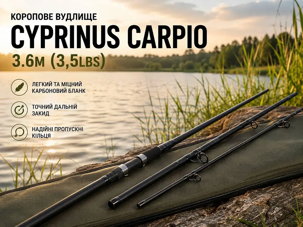 Коропове вудлище Cyprinus carpio 3.6м (3,5lbs) - фото 5