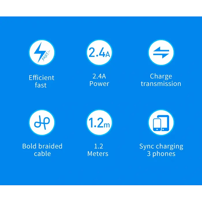Кабель для заряджання телефонів AWEI CL 971 3 в 1 USB to Type-C+Lightning+MicroUSB 2,4A - фото 5