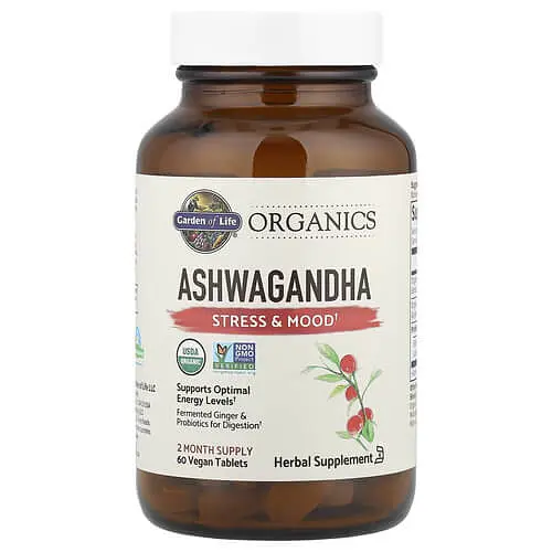 Ашваганда Organics Ashwagandha 60 вегетаріанських таблеток Garden of Life vit0006527 - фото 3