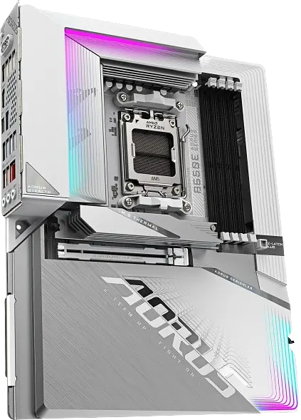 Mатеринська плата Gigabyte B650E Aorus Stealth Ice Socket AM5 (B650E A STEALTH ICE) - фото 2