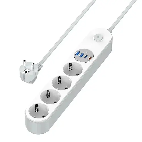 Мережевий фільтр , 4 розетки, 2 м, White ColorWay teh0028205