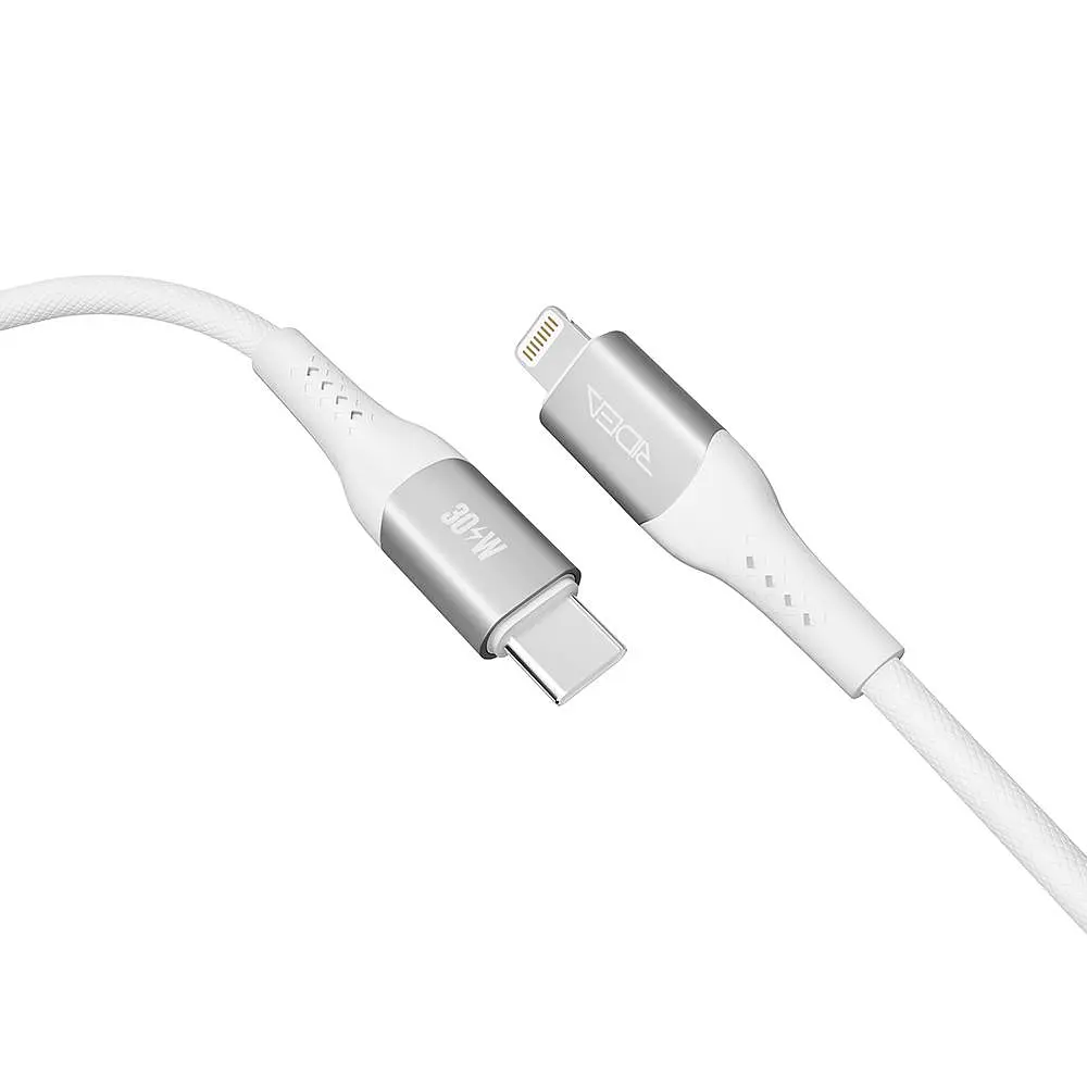 Кабель для подзарядки USB Ridea RC-US42 UltraStrong Type-C to Lightning 30W 10V/3A 1.2 м Белый - фото 5