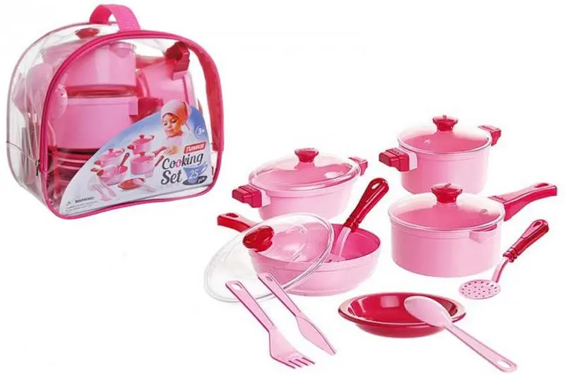 Набір посуду "Cooking Set" 25 предметів рожевий 1757