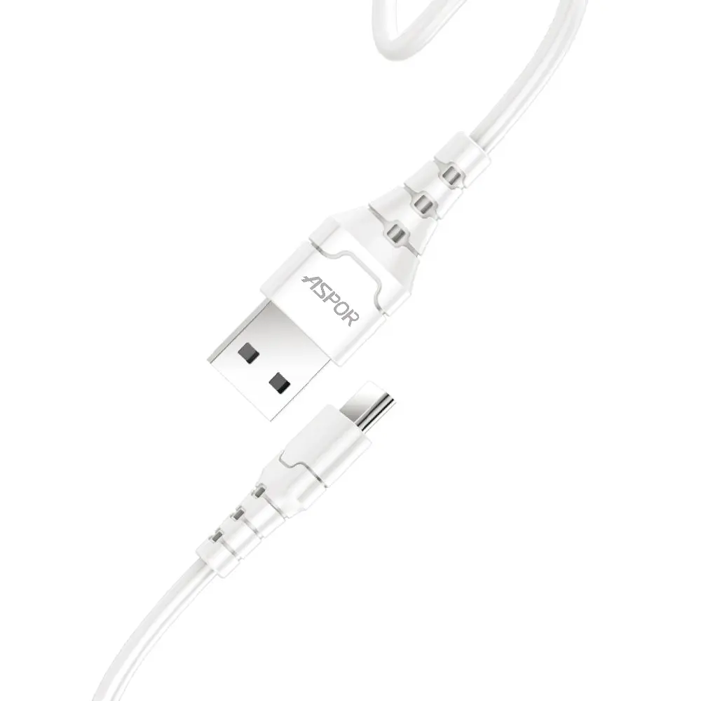 Кабель Aspor A102L Type-C Fast Charge 3A/2м- білий - фото 2