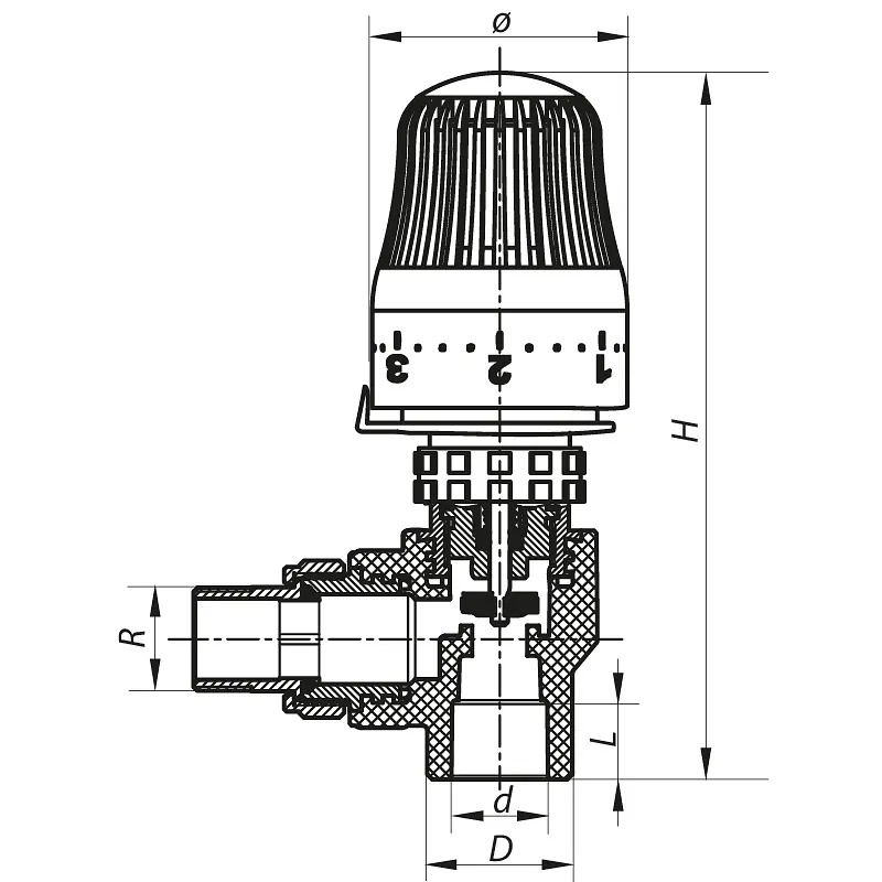 Кран термостатичний з термоголовкою кутовий Koer 25x3/4 PPR K0154.Pro KP0196 - фото 2