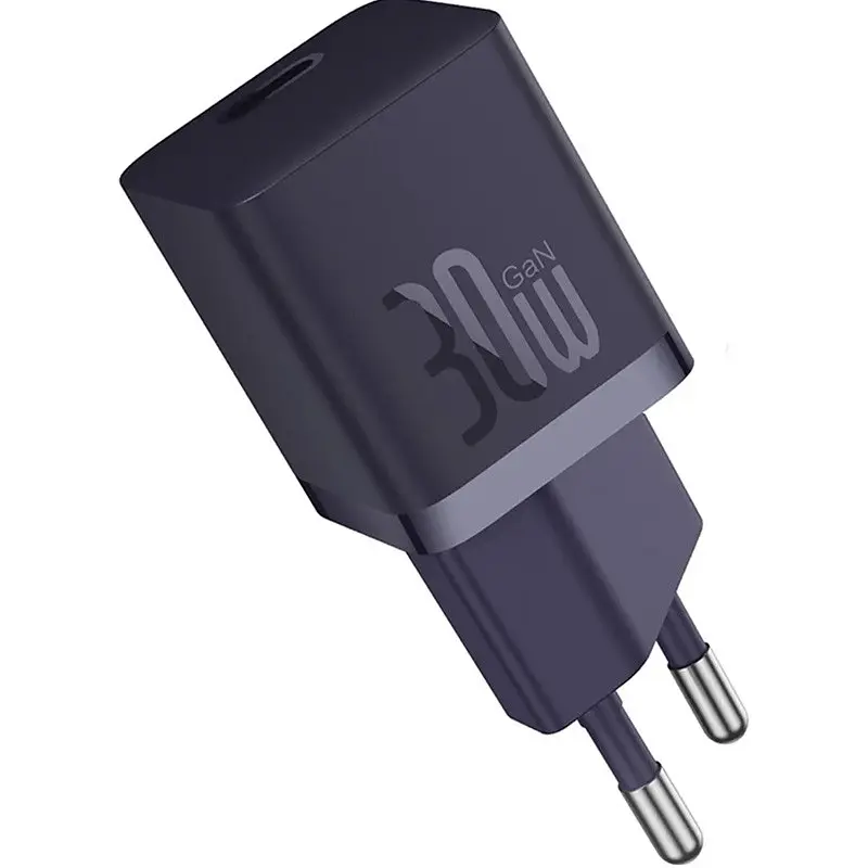 МЗП Baseus GaN5 Fast Charger (mini) 30W (1USB-C) + кабель Type-C to Type-C (P10110902) Midnight Purple - фото 2
