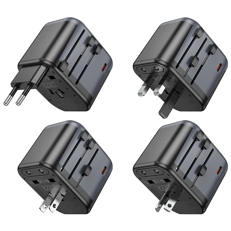 Мережевий зарядний пристрій BOROFONE BAC13 Leader 3-port PD20W(1C2A) universal conversion charger Black (6941991117169) - фото 7