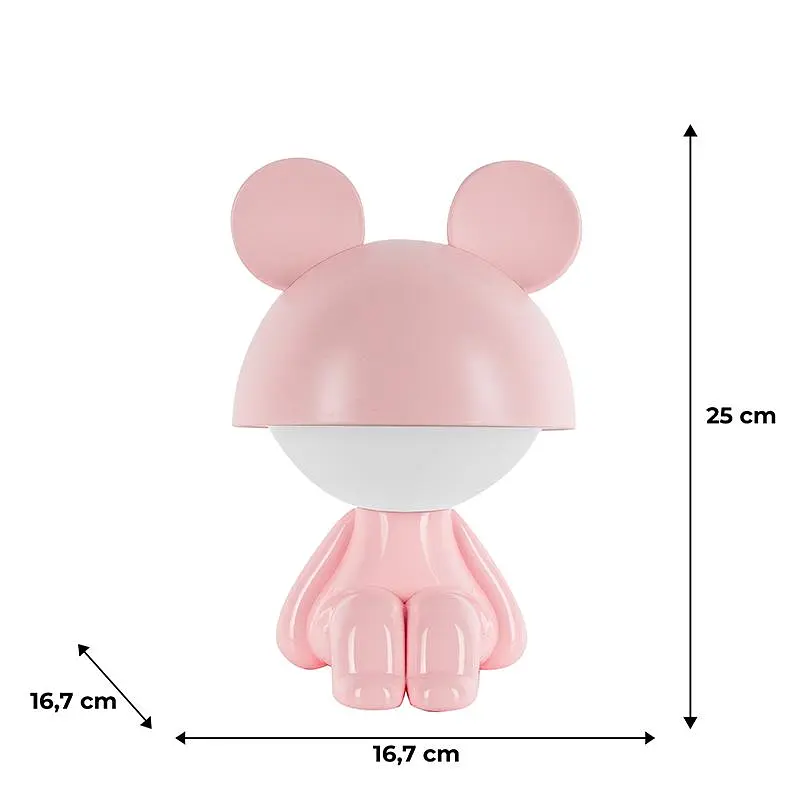 Светильник ночник Kite LED с аккумулятором Cute Mouse розовый (K25-316-2-2) - фото 5