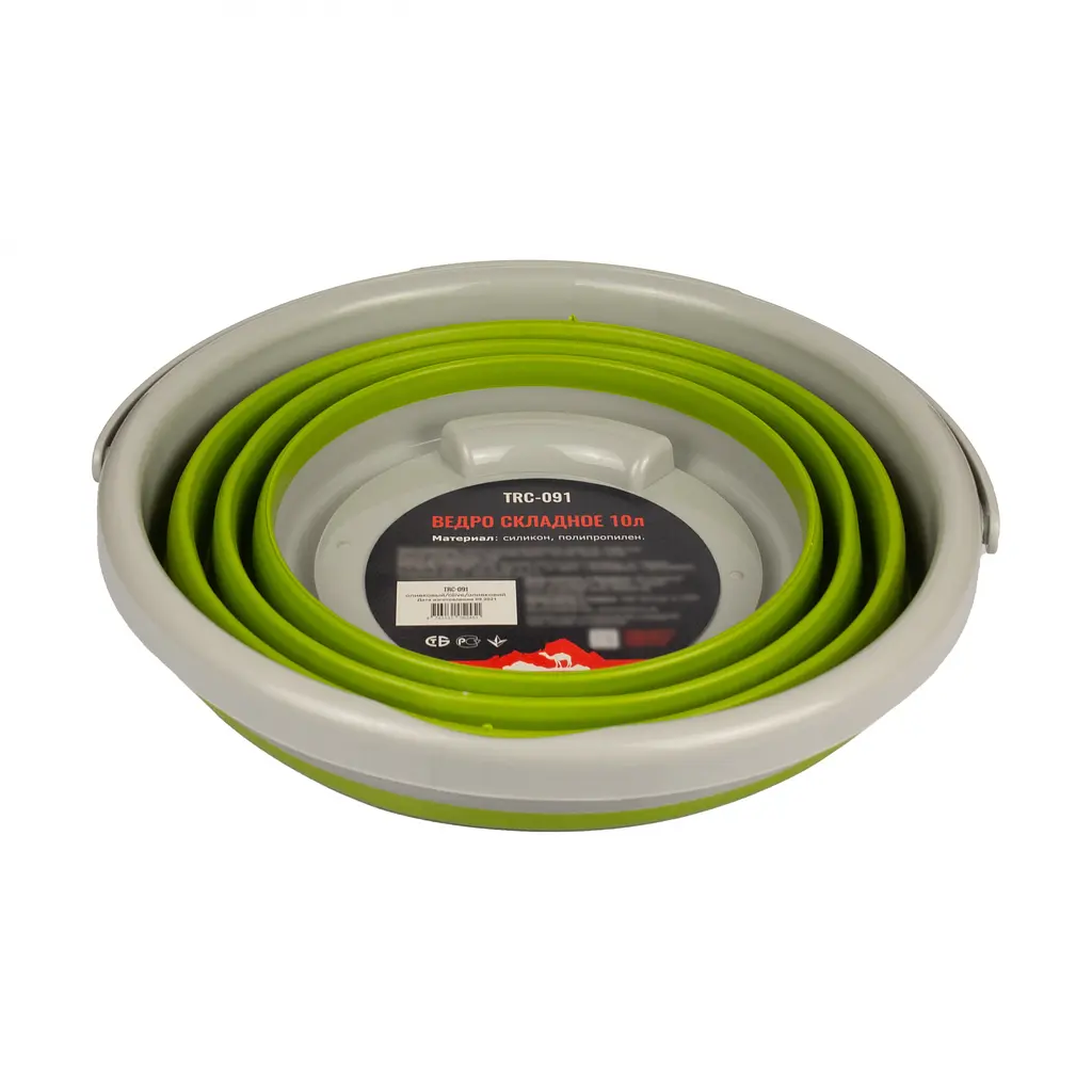 Відро силіконове Tramp складне 10 L Оливковий (TRA-TRC-091-OLIVE) - фото 3