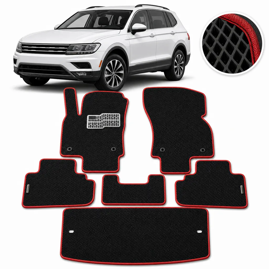 Килимки у салон EVA для Volkswagen Tiguan II Allspace 7 місний 2015- з підп'ятником 5 шт