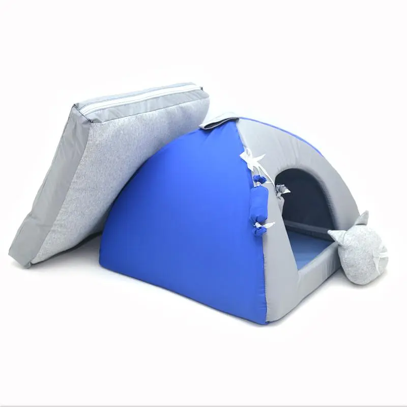 Будиночок юрту для котів та собак Zoo-hunt Комфорт літо синій №1 39х39х31 см (ZH2520-1) - фото 2