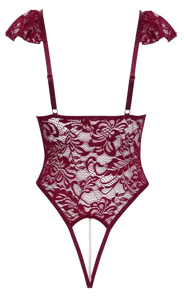 Боди Cottelli Lingerie Pearls L (бордовый) - фото 6