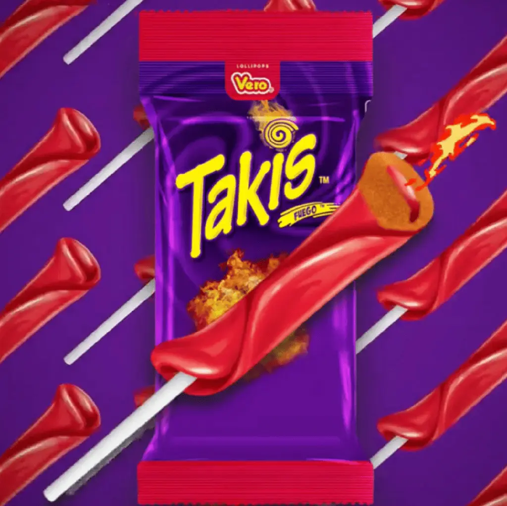 Гострі льодяники Vero Takis Fuego Chamoy Lollipops 120г - фото 3
