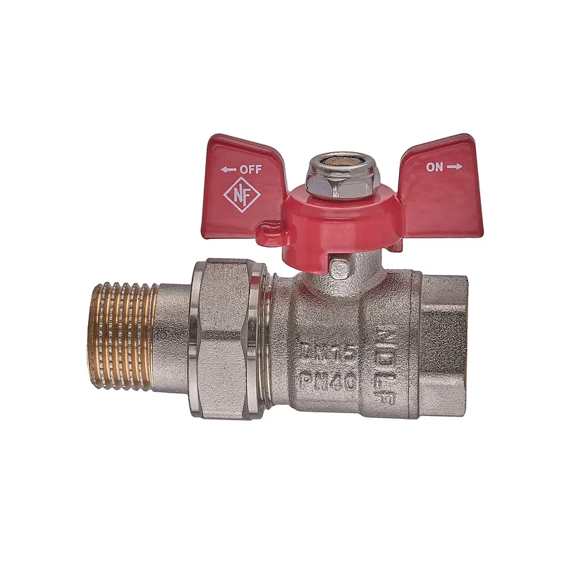 Кран з американкою Nolf Classic NFC.921-06-1/2" FM ГШМ, ручка "метелик" червона NF3150 - фото 4