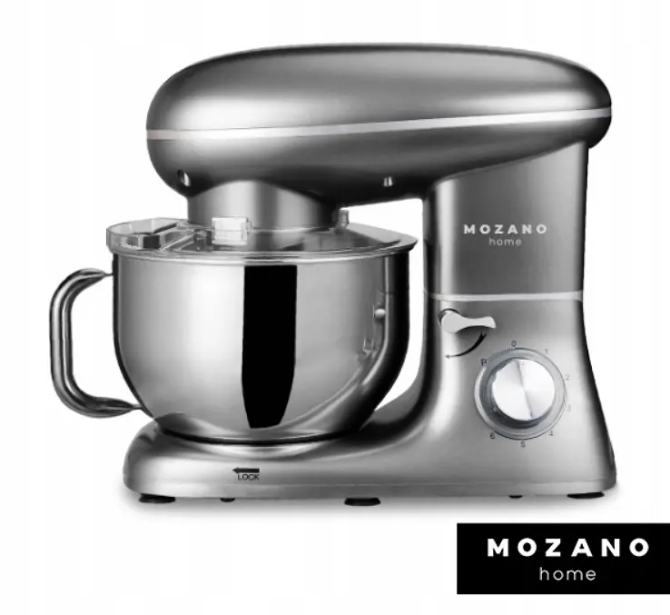 Кухонний комбайн Mozano професійний тістоміс Kitchen Machine 2300 Вт чаша 6,2л Silver - фото 3