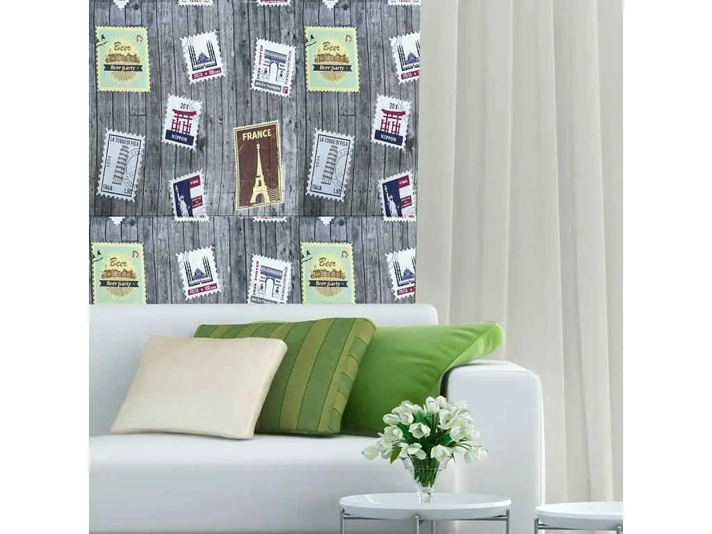 Панель стінова 3D STICKER WALL 700 * 700 * 4мм Поштові марки (091) SW-00001152 - фото 5