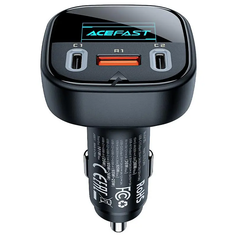 АЗП B5 PD36W+QC4.0 101W (1USB-A/2C) Black Acefast teh0029932 - фото 2