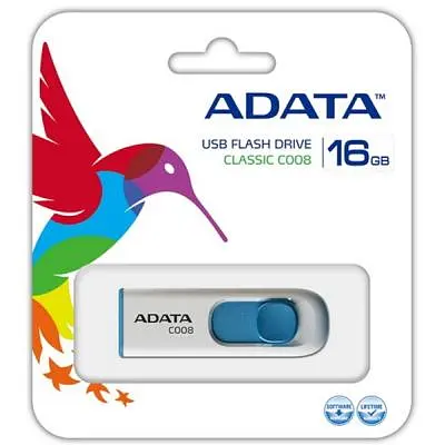 USB флеш накопитель ADATA 16GB C008 White USB 2.0 (AC008-16G-RWE) - фото 5