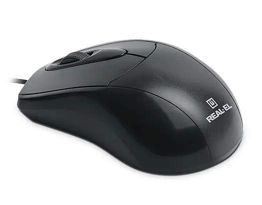 Миша REAL-EL RM-207 Black USB - фото 2