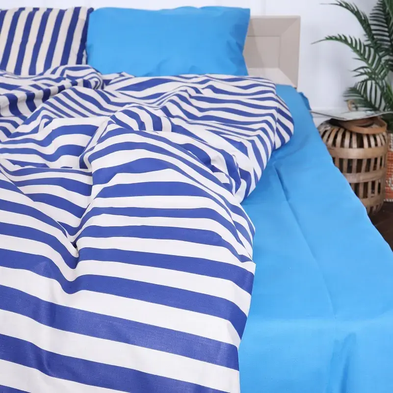 Простирадло MirSon Бязь 17-4783 Columbus 150х220 см блакитне (2200008968106) - фото 5