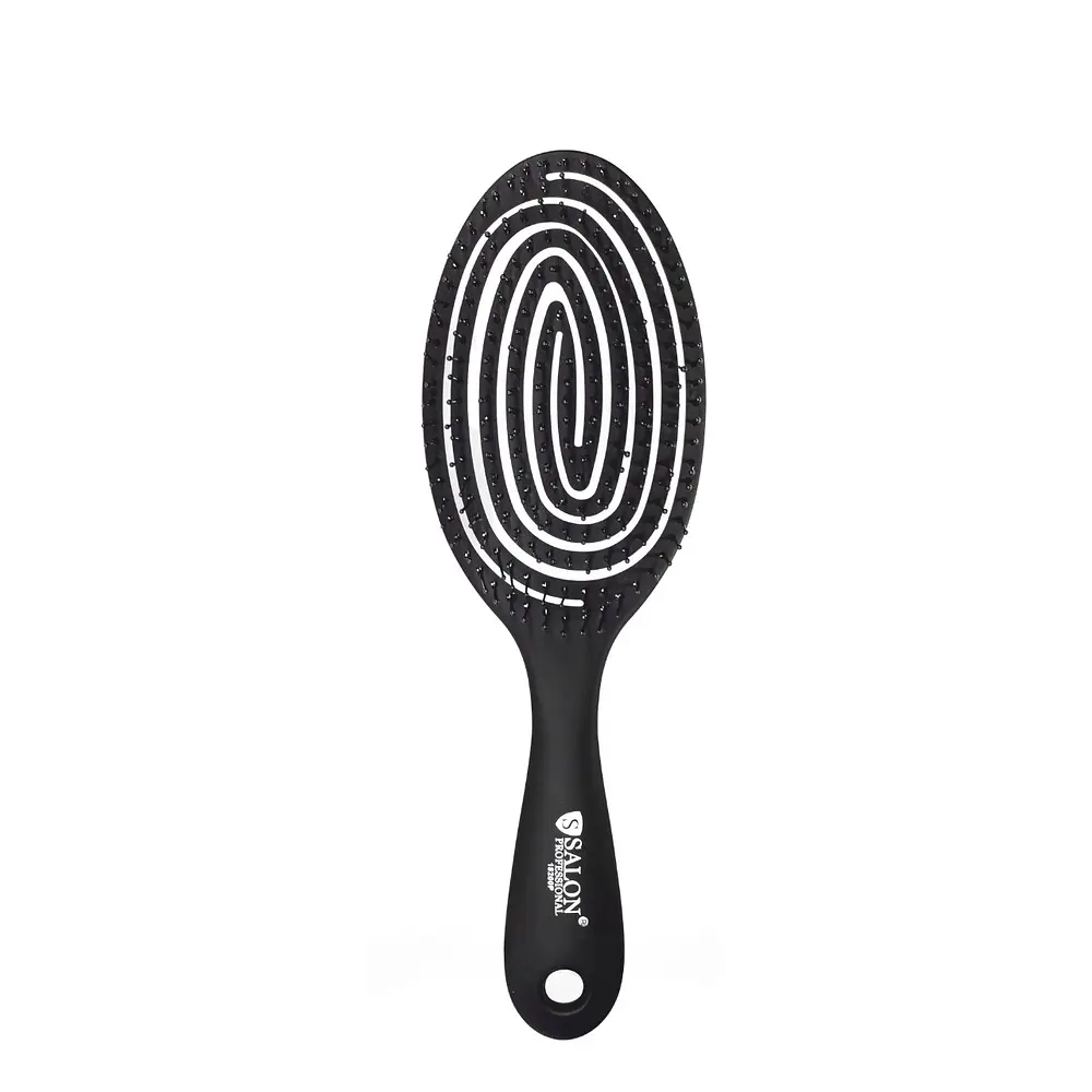 Щітка для волосся масажна продувна скелетна Salon Professional 18200P SL, чорна - фото 4