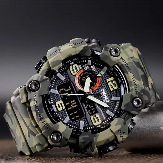 Чоловічий наручний годинник 1520CMGN Green Camo. Skmei acs0030702 - фото 4