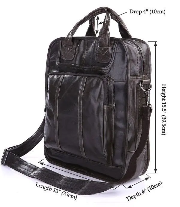 Сумка кожаная мужская Vintage 33х39,5х10 см sum0012457 - фото 3