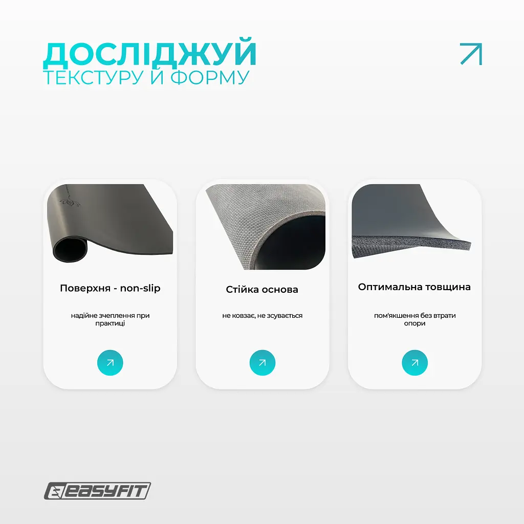 Міні-мат для йоги EasyFit Yoga Pad каучук 3,5 мм Чорний - фото 4