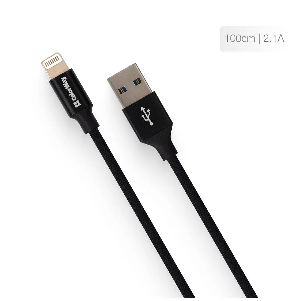 Дата кабель USB 2.0 AM to Lightning 1.0m black ColorWay (CW-CBUL004-BK) - фото 4