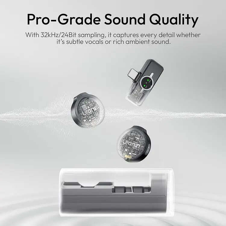 Бездротова мікрофонна система Ulanzi A21 Wireless Microphone(Black-Type C) (A053) - фото 6