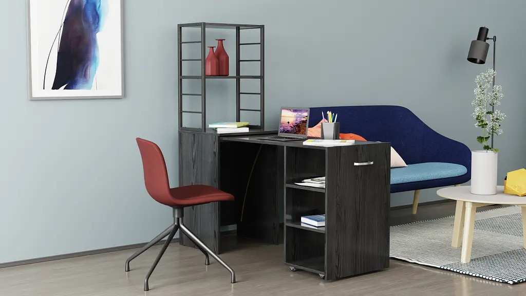 Стіл-тумба трансформер Смарт 4/1 з етажеркою Ferrum-decor 1430x1450x500 Чорний метал ДСП Сосна Кембра 16 мм (FRD-105125) - фото 10