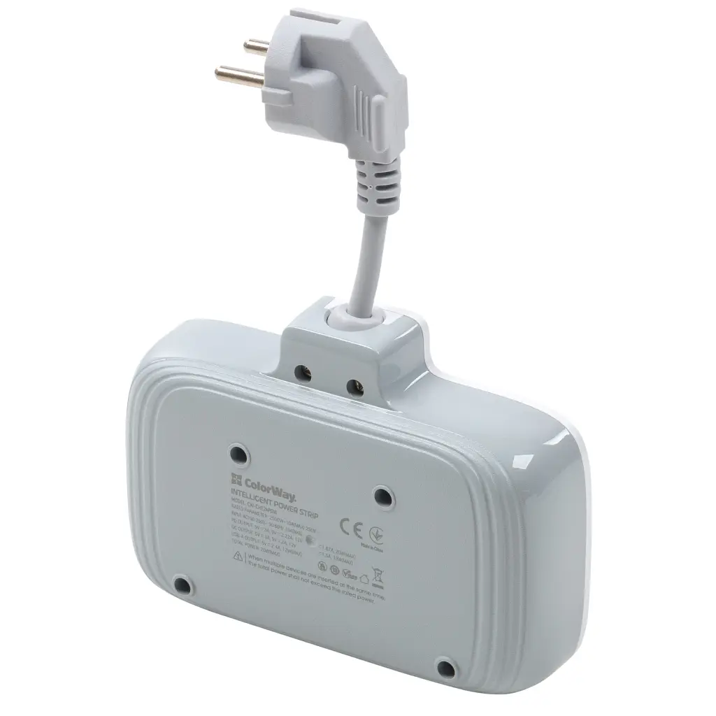 Мережевий фільтр живлення ColorWay CW-CHE24PDW 2 розетки/4USB (CW-CHE24PDW) - фото 4